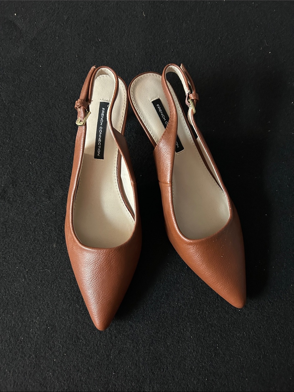 French Connection Brown Pointed Slingback